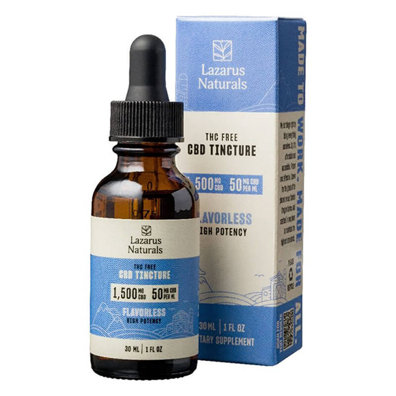 Lazarus CBD Oil Tincture THC Free High Potency 1500mg