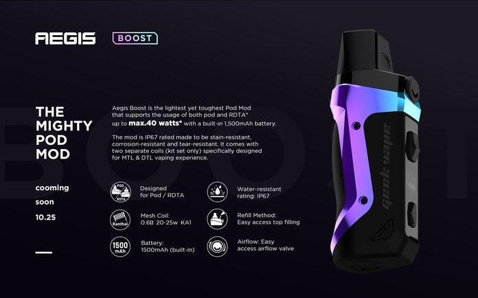 AEGIS BOOST KIT by Geek Vape PV LLC AEGIS BOOST KIT by Geek Vape PV LLC